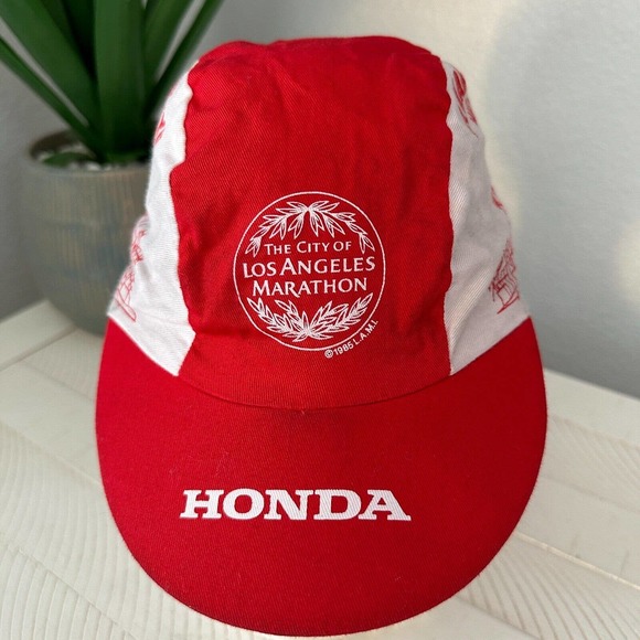 Honda Other - HONDA Los Angeles LA Marathon XXII 2007 Adult Runner Cap Hat Flex Fit Red White
